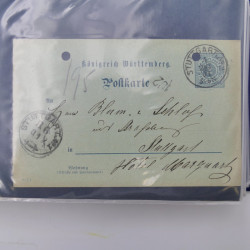 Allemagne lot de +100 lettres, entiers postaux 1873-1977 oblitérés.