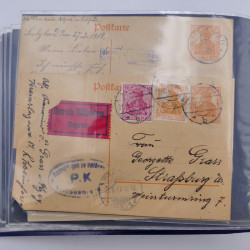 Allemagne lot de +100 lettres, entiers postaux 1873-1977 oblitérés.