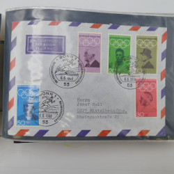 Allemagne lot de +100 lettres, entiers postaux 1873-1977 oblitérés.