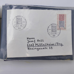 Allemagne lot de +100 lettres, entiers postaux 1873-1977 oblitérés.