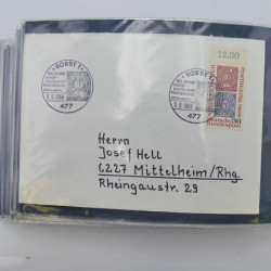 Allemagne lot de +100 lettres, entiers postaux 1873-1977 oblitérés.