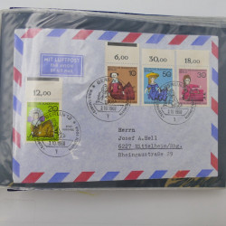 Allemagne lot de +100 lettres, entiers postaux 1873-1977 oblitérés.