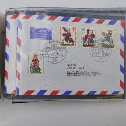 Allemagne lot de +100 lettres, entiers postaux 1873-1977 oblitérés.