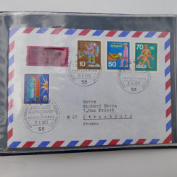 Allemagne lot de +100 lettres, entiers postaux 1873-1977 oblitérés.