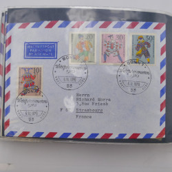 Allemagne lot de +100 lettres, entiers postaux 1873-1977 oblitérés.