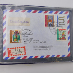 Allemagne lot de +100 lettres, entiers postaux 1873-1977 oblitérés.