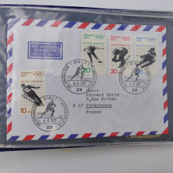 Allemagne lot de +100 lettres, entiers postaux 1873-1977 oblitérés.