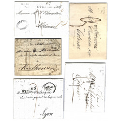 Marque postale 67 Strasbourg N°34a sur 8 plis entre 1824-1829.