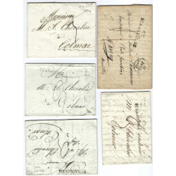 Marque postale 67 Strasbourg N°32 sur 8 plis entre 1816-1829.