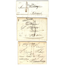 Marque postale 67 Strasbourg N°32 sur 8 plis entre 1816-1829.