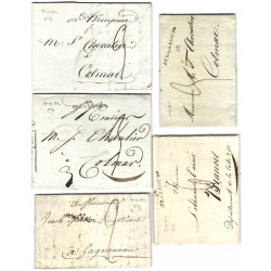 Marque postale 67 Strasbourg N°29 sur 8 plis entre 1806-1812.