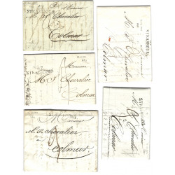 Marque postale 67 Strasbourg N°32 sur 8 plis entre 1814-1826.