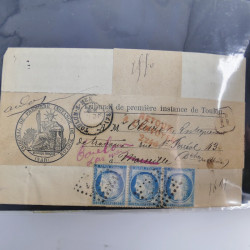 Lot de 100 lettres, plis de France 1813-1938 en un album. Lot de 100 lettres, plis de France 1813-1938 en un album.