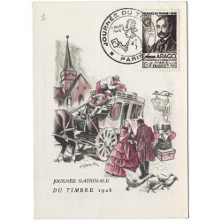 Etienne Arago timbre de France N°794 oblitéré sur carte maximum.
