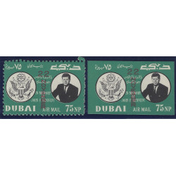 Kennedy timbre poste aérienne de Dubaï N°62 et 62a neuf**. Kennedy timbre poste aérienne de Dubaï N°62 et 62a neuf**.