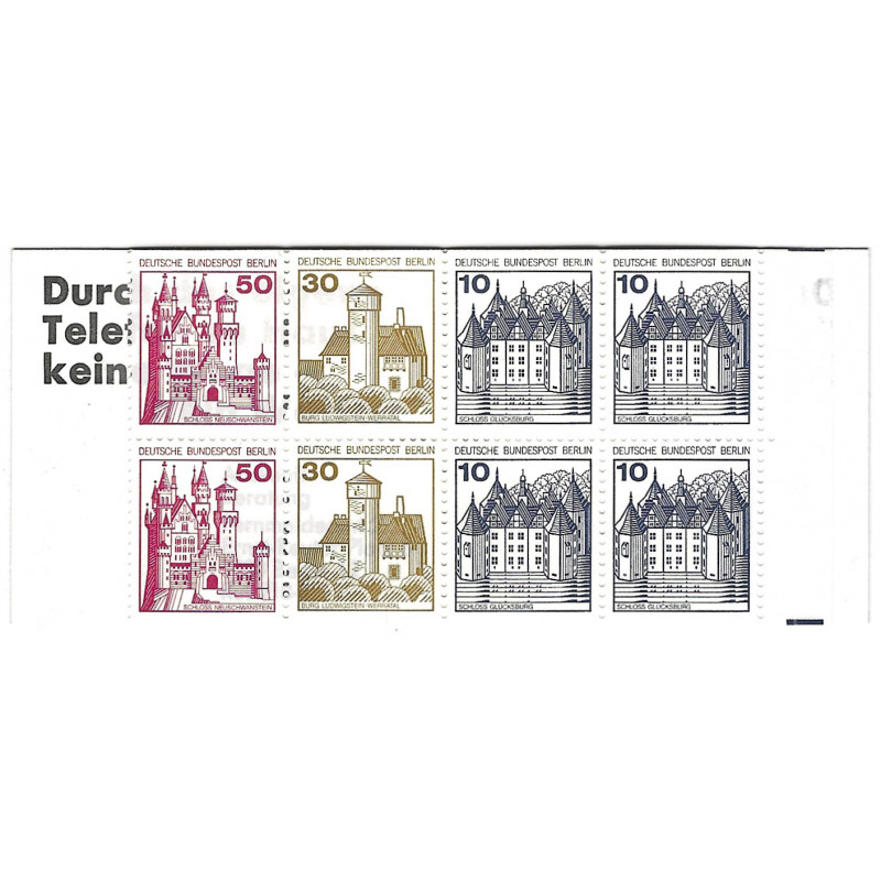 Carnet de 8 timbres d'Allemagne Berlin N°C496b neuf**. Carnet de 8 timbres d'Allemagne Berlin N°C496b neuf**.