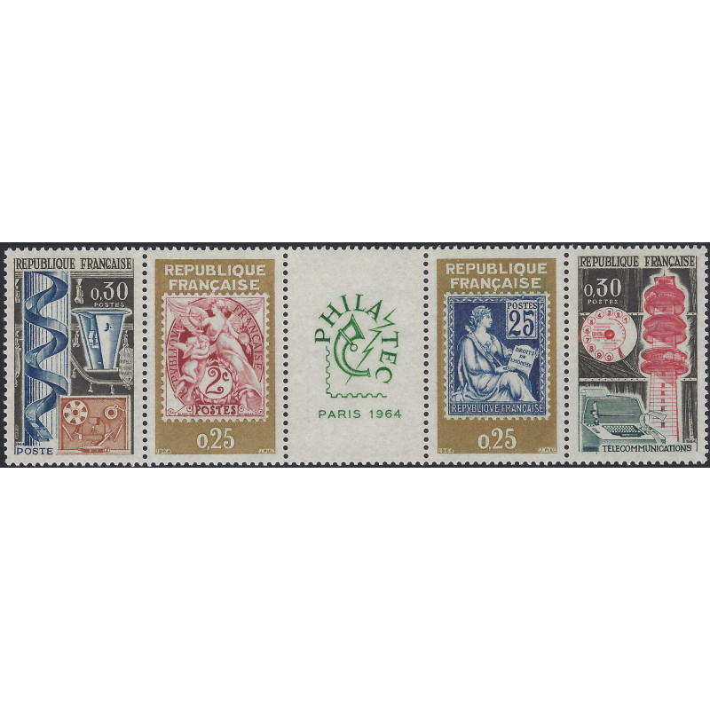 Bande Philatec de 4 timbres N°1417A neuf**. Bande Philatec de 4 timbres N°1417A neuf**.