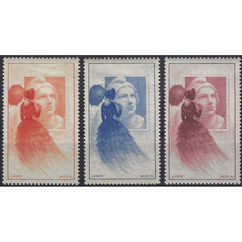 CITEX vignette officielle Marianne de Gandon N°19 en 3 couleurs. CITEX vignette officielle Marianne de Gandon N°19 en 3 couleurs.