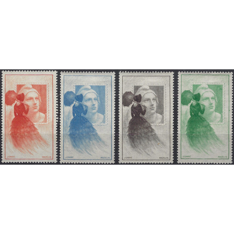 CITEX vignette officielle Marianne de Gandon N°19 en 4 couleurs. CITEX vignette officielle Marianne de Gandon N°19 en 4 couleurs.