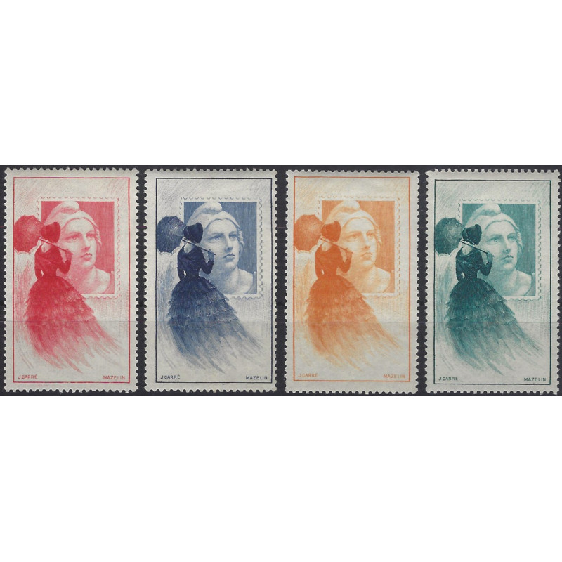 CITEX vignette officielle Marianne de Gandon N°19 en 4 couleurs. CITEX vignette officielle Marianne de Gandon N°19 en 4 couleurs.