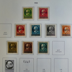 Collection de timbres de Sarre 1920-1959 sur feuilles d'album. Collection de timbres de Sarre 1920-1959 sur feuilles d'album.