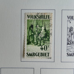 Collection de timbres de Sarre 1920-1959 sur feuilles d'album. Collection de timbres de Sarre 1920-1959 sur feuilles d'album.