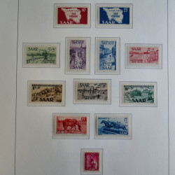 Collection de timbres de Sarre 1920-1959 sur feuilles d'album. Collection de timbres de Sarre 1920-1959 sur feuilles d'album.