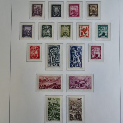 Collection de timbres de Sarre 1920-1959 sur feuilles d'album. Collection de timbres de Sarre 1920-1959 sur feuilles d'album.