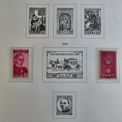 Collection de timbres de Sarre 1920-1959 sur feuilles d'album. Collection de timbres de Sarre 1920-1959 sur feuilles d'album.
