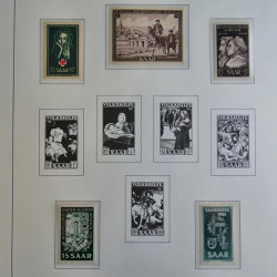 Collection de timbres de Sarre 1920-1959 sur feuilles d'album. Collection de timbres de Sarre 1920-1959 sur feuilles d'album.