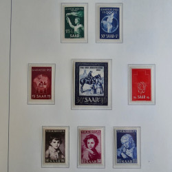 Collection de timbres de Sarre 1920-1959 sur feuilles d'album. Collection de timbres de Sarre 1920-1959 sur feuilles d'album.