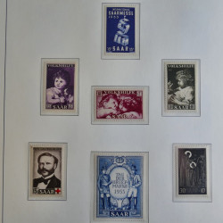 Collection de timbres de Sarre 1920-1959 sur feuilles d'album. Collection de timbres de Sarre 1920-1959 sur feuilles d'album.