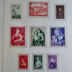 Collection de timbres de Sarre 1920-1959 sur feuilles d'album. Collection de timbres de Sarre 1920-1959 sur feuilles d'album.