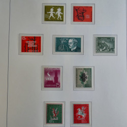 Collection de timbres de Sarre 1920-1959 sur feuilles d'album. Collection de timbres de Sarre 1920-1959 sur feuilles d'album.