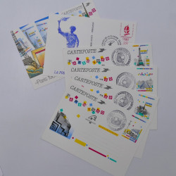Vrac philatélique de timbres du monde neufs et oblitérés en un carton.