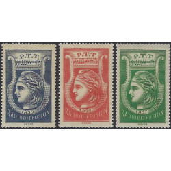 Timbres taxe radiodiffusion de France N°1-3 série neuf**.