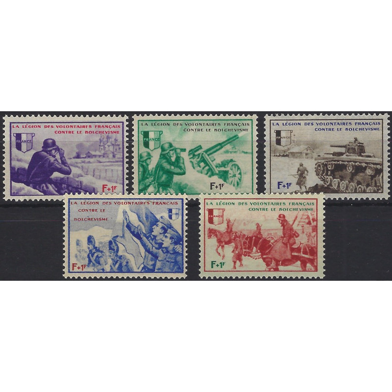 LVF timbres de France N°6-10 série neuf**.