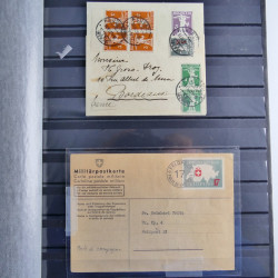 Suisse lot de 37 lettres, entiers, FDC 1921-1990 en un album.