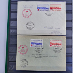 Suisse lot de 37 lettres, entiers, FDC 1921-1990 en un album.