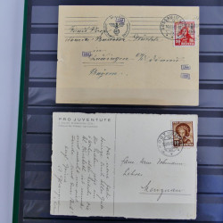 Suisse lot de 37 lettres, entiers, FDC 1921-1990 en un album.