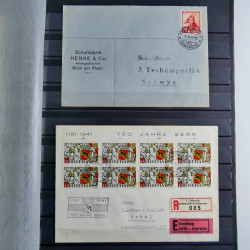 Suisse lot de 37 lettres, entiers, FDC 1921-1990 en un album.