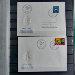 Suisse lot de 37 lettres, entiers, FDC 1921-1990 en un album.