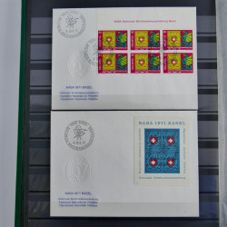 Suisse lot de 37 lettres, entiers, FDC 1921-1990 en un album.