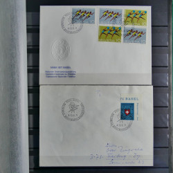 Suisse lot de 37 lettres, entiers, FDC 1921-1990 en un album.