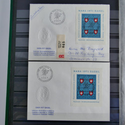 Suisse lot de 37 lettres, entiers, FDC 1921-1990 en un album.