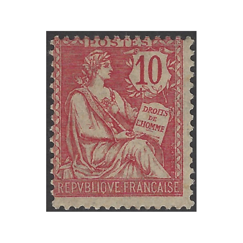 Mouchon retouché timbre de France N°124 neuf*.