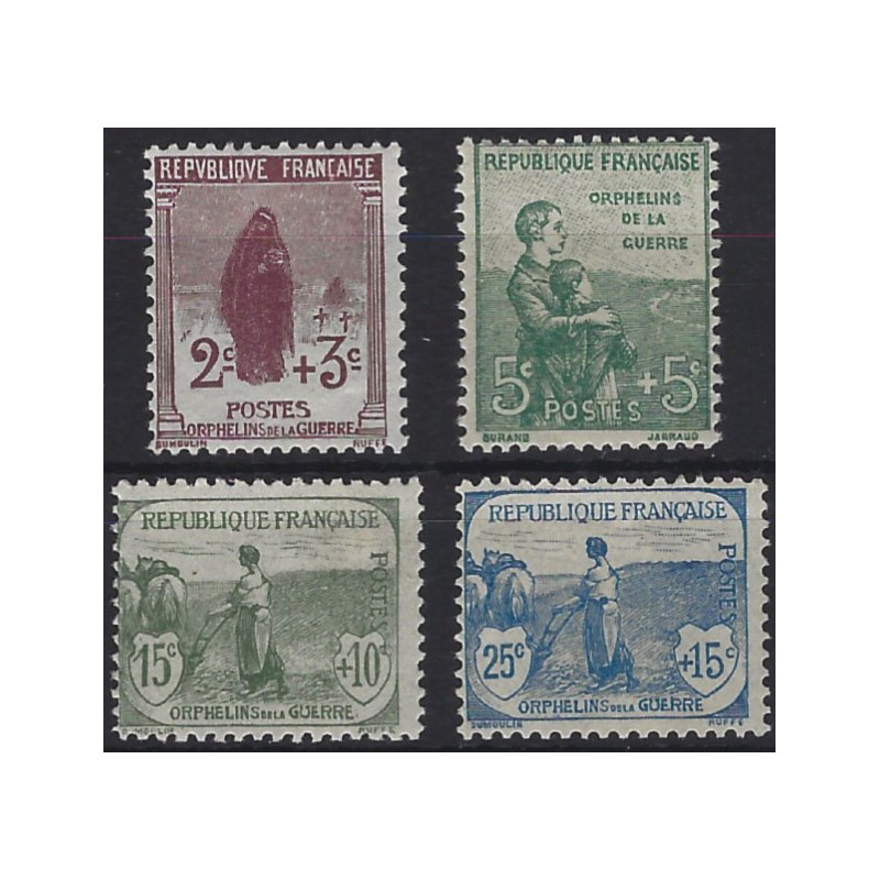 Orphelins de guerre timbres de France N°148-151 neuf*.