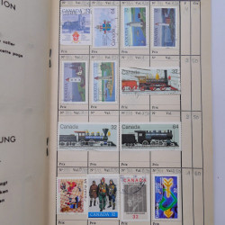 Lot de timbres de Canada 1870-1990 oblitérés en 4 carnets à choix.