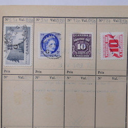 Lot de timbres de Canada 1870-1990 oblitérés en 4 carnets à choix.