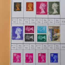 Lot de timbres de Grande Bretagne 1862-1996 oblitérés en 5 carnets à choix.